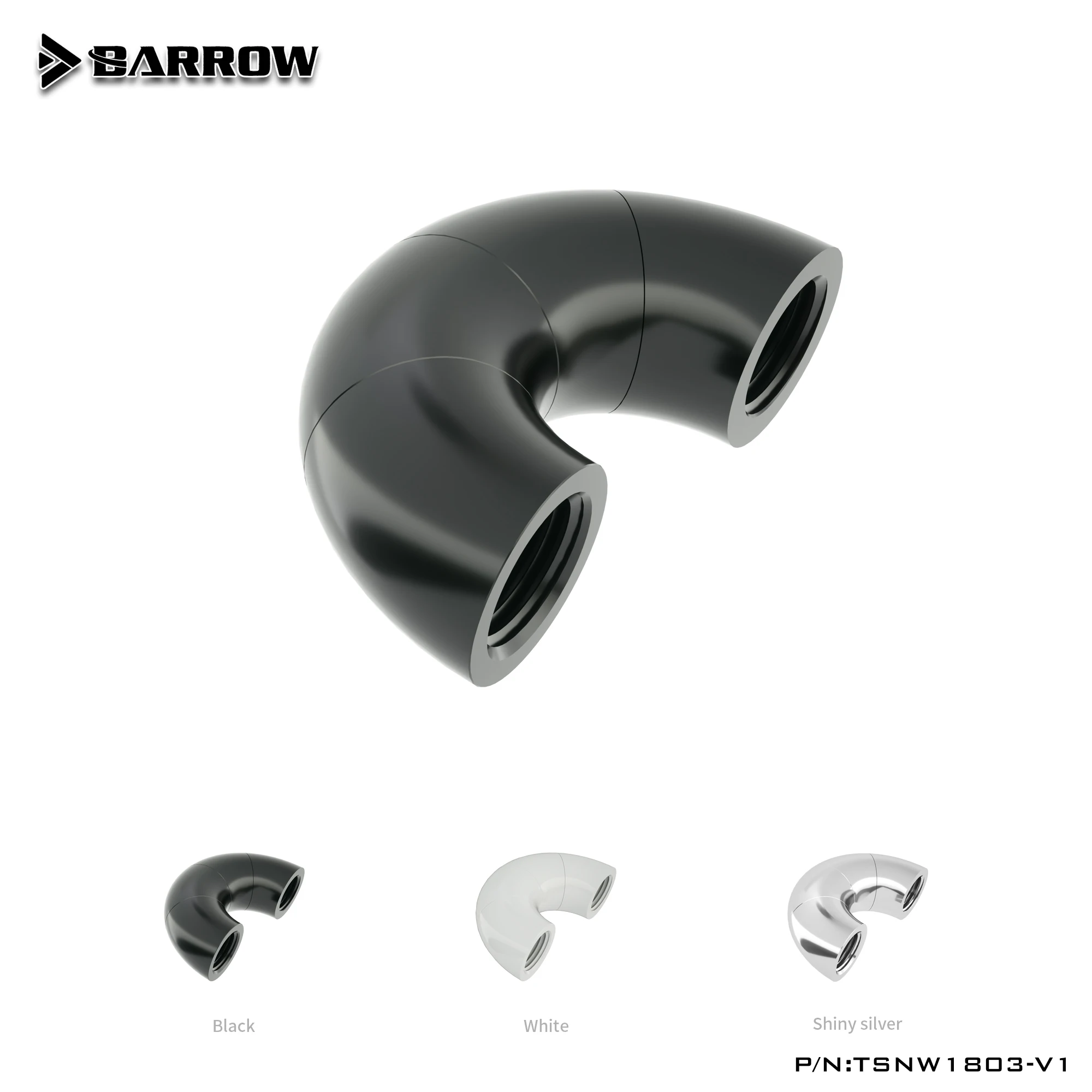 

Barrow PC water cooling Rotary Fittings tube connector 180 degree double inner teeth 3 rotating Adapter water cooler TSNW1803-V1