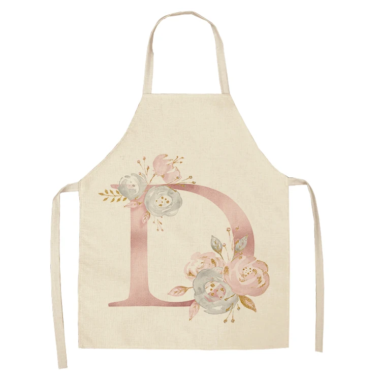 1 шт. розового цвета с цветочным рисунком для девочек из хлопка и льна фартуки