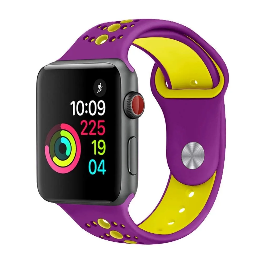Ремешок для apple watch band 4 5 44 мм 40 мм correa iwatch band 3 2 42 мм 38 мм спортивный силиконовый браслет ремень аксессуары для apple watch