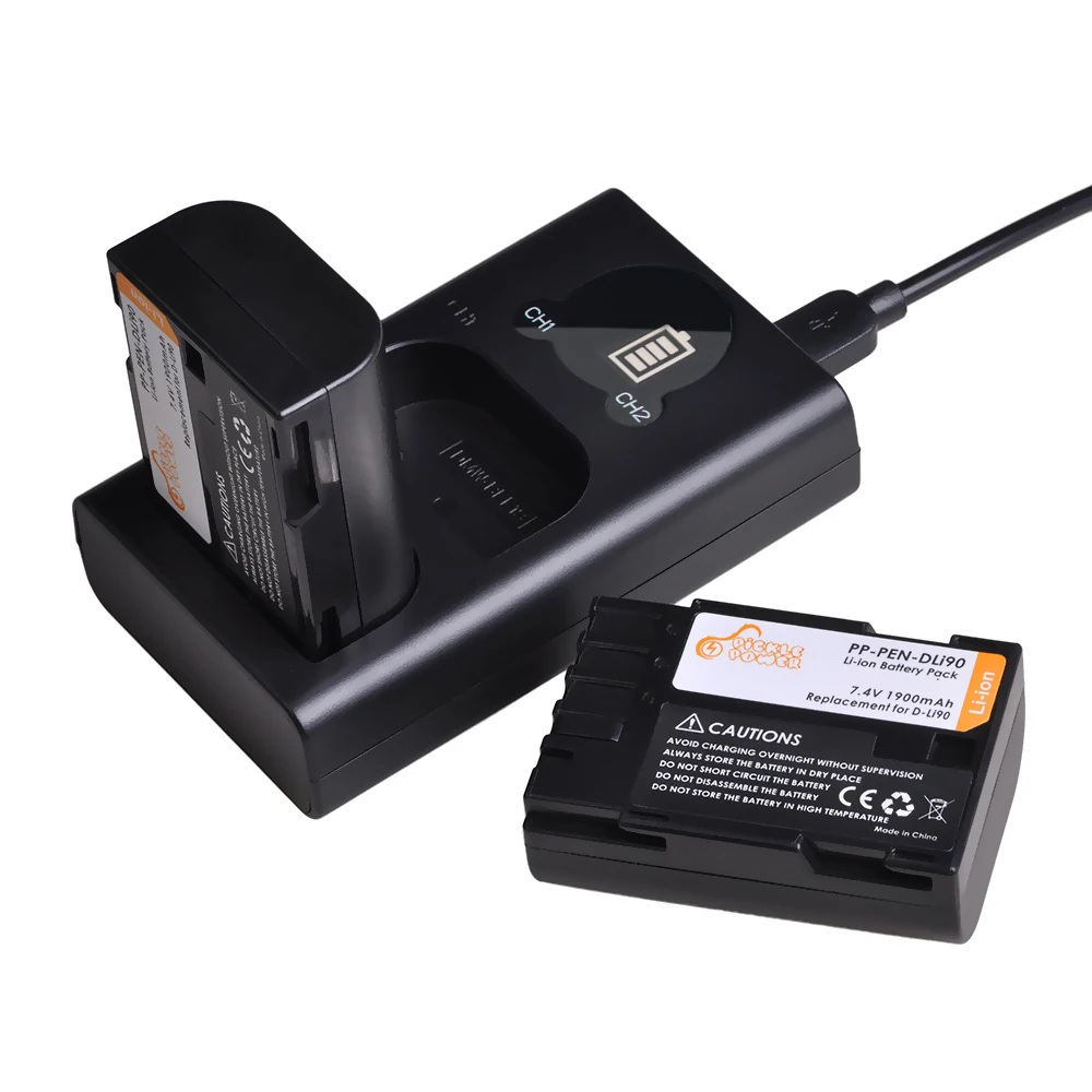 Фото DLi90 D Li90 D-Li90 Аккумулятор + USB Двойное зарядное устройство для Pentax K-7 K-7D K-5 K-5D K-5 II K-5IIs K-3 K-3 II K-01 K-1 645 645D 645Z №3