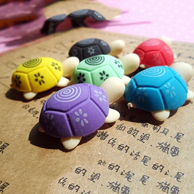 4x Cute Colorful Turtle Shape Cleansing Rubber Eraser Stationary Kid Gift Toy | Канцтовары для офиса и дома