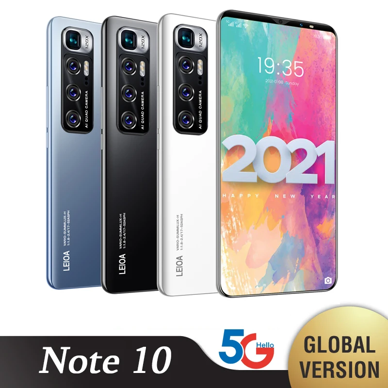 

Global Version Note 10 Smart Phoen Android 10.0 Mobile Phones 6GB+128GB Phone 6.1 Inch 4G/5G Dual Card CellPhone