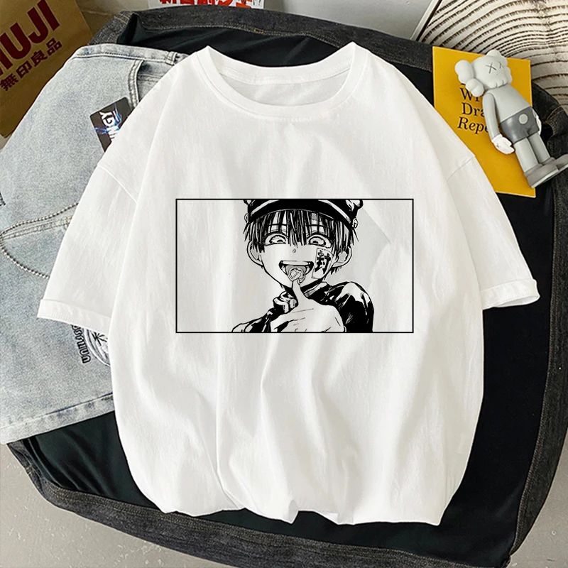 Футболка женская оверсайз с милым рисунком уличная одежда в стиле Ханако Кун