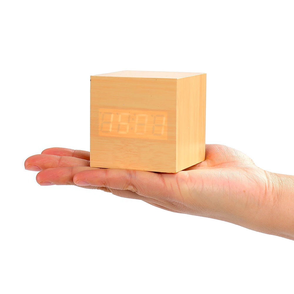 Деревянные светодиодные часы будильник с подсветкой USB/AAA|Будильники| |