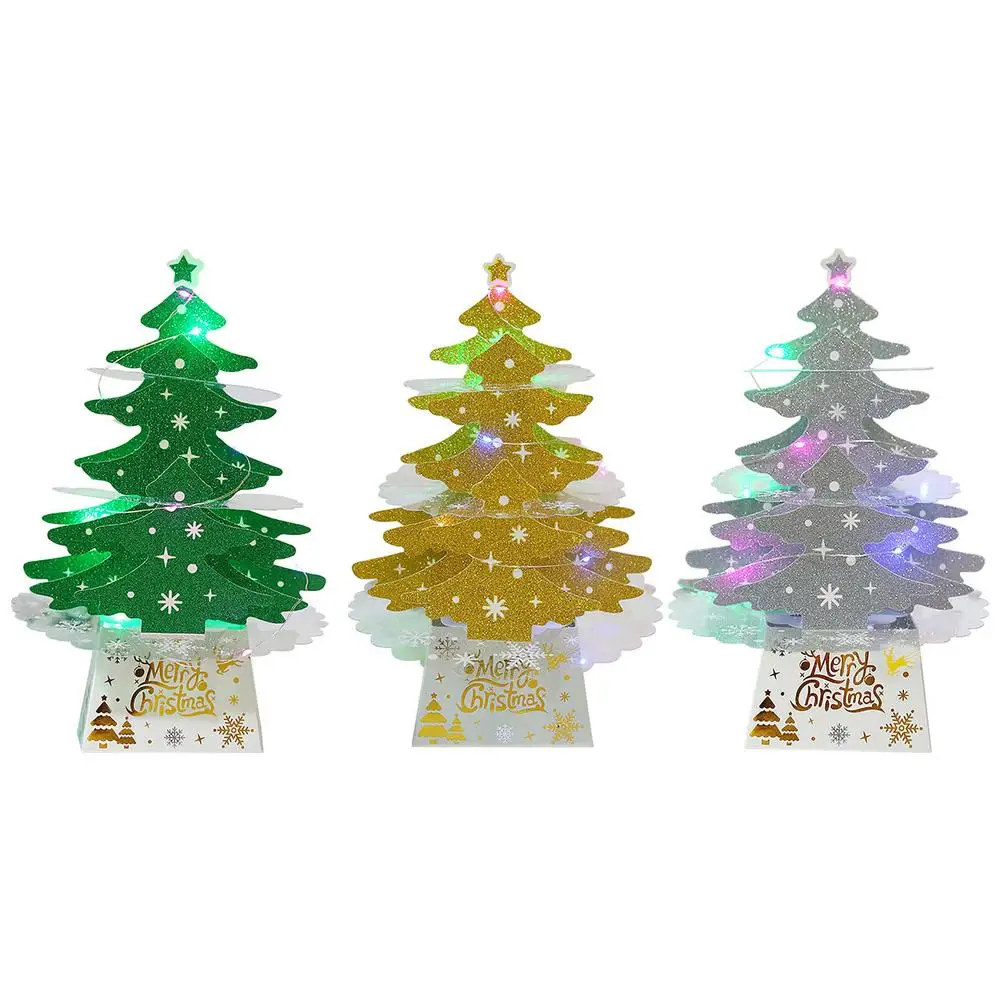 

Mini Tabletop Christmas Tree With LED Lights Desktop Ornaments Home Office Decoration Christmas New Year Decoration Supplies