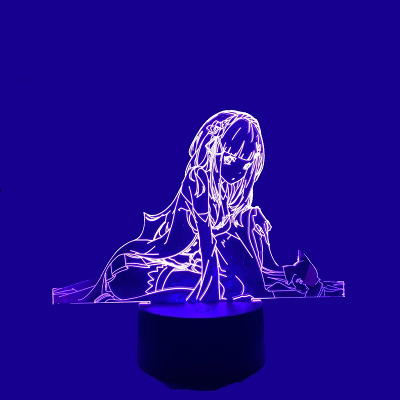 

3D лампа аниме ре нуль пусковая жизнь в другом мире 3D светодиодный Ночник светильник для декора комнаты Ночной светильник подарок