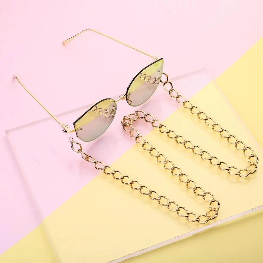 Винтажная унисекс цепочка для очков держатель золотого цвета большое кольцо из