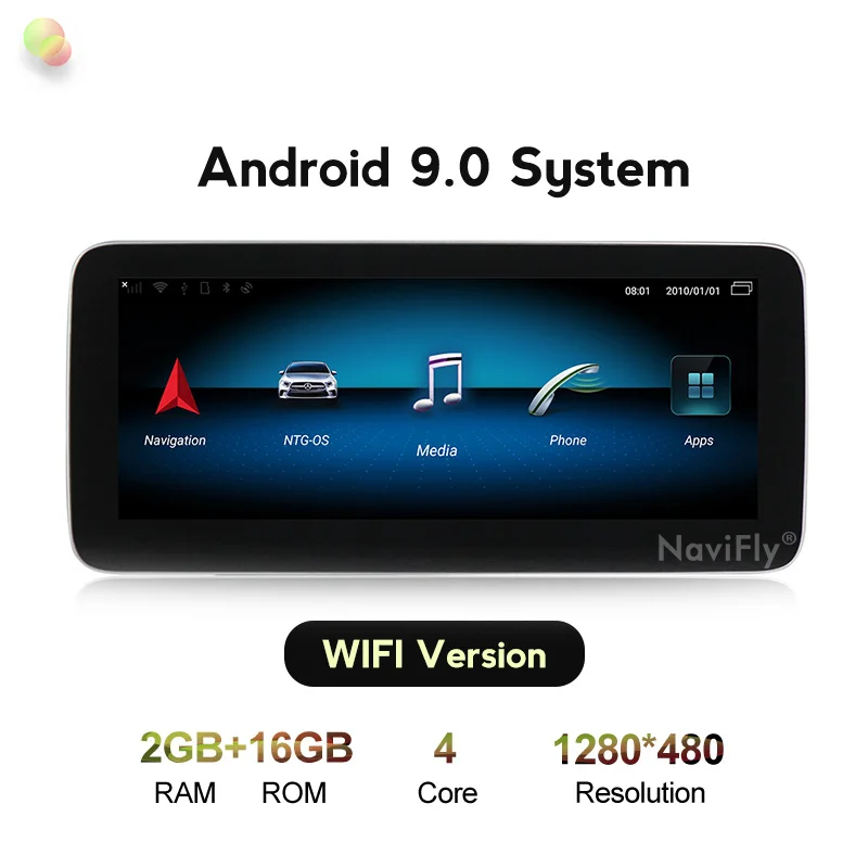 16G 4Core NaviFly 10,2" ips экран 8 ядерный Android 9,0 автомобильный gps-навигатор плеер для Mercedes Benz C Class W205- NTG5.0 с WIF - Цвет: 16G 4Core