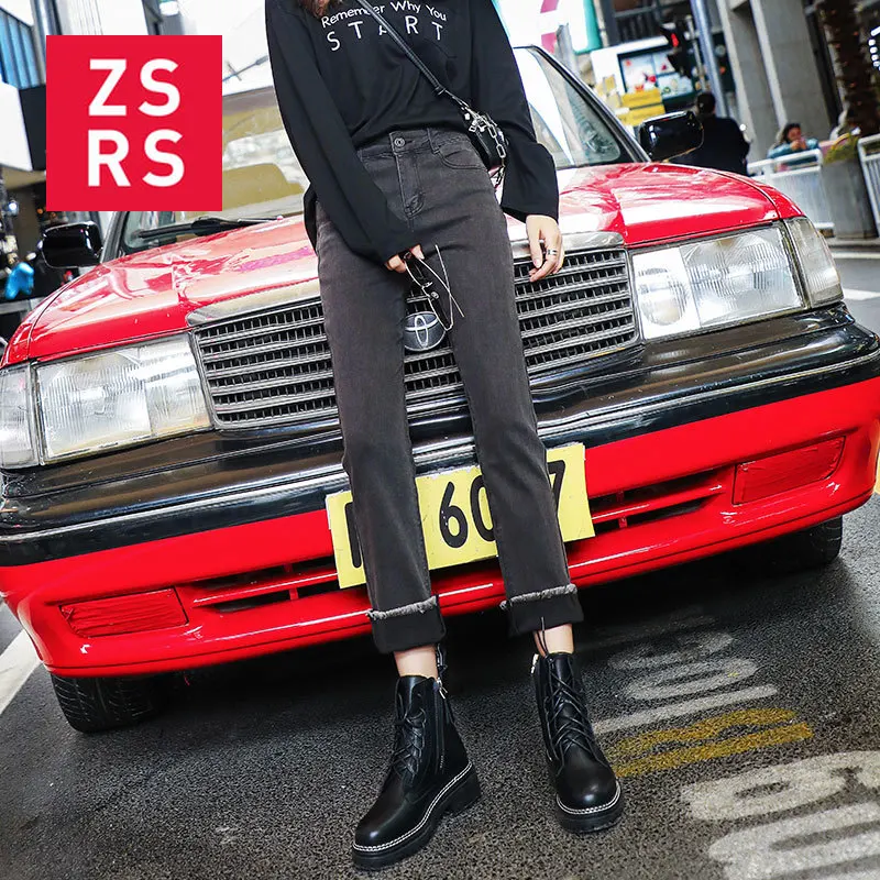 Zsrs Vintage Harem Jeans Women Blue High Waist Denim Pants Streetwear Loose Female Buttons Zipper Ladies 2020 | Женская одежда