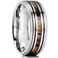 8mm gear wood grain drip oil tungsten steel ring fashion creative jewelry for anniverasry gift