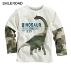 SAILEROAD Динозавр Мальчики Футболка с длинным рукавом на 2-8 лет Хлопок Дети Дети Дети Топы Футболки Футболки Осень-Весна