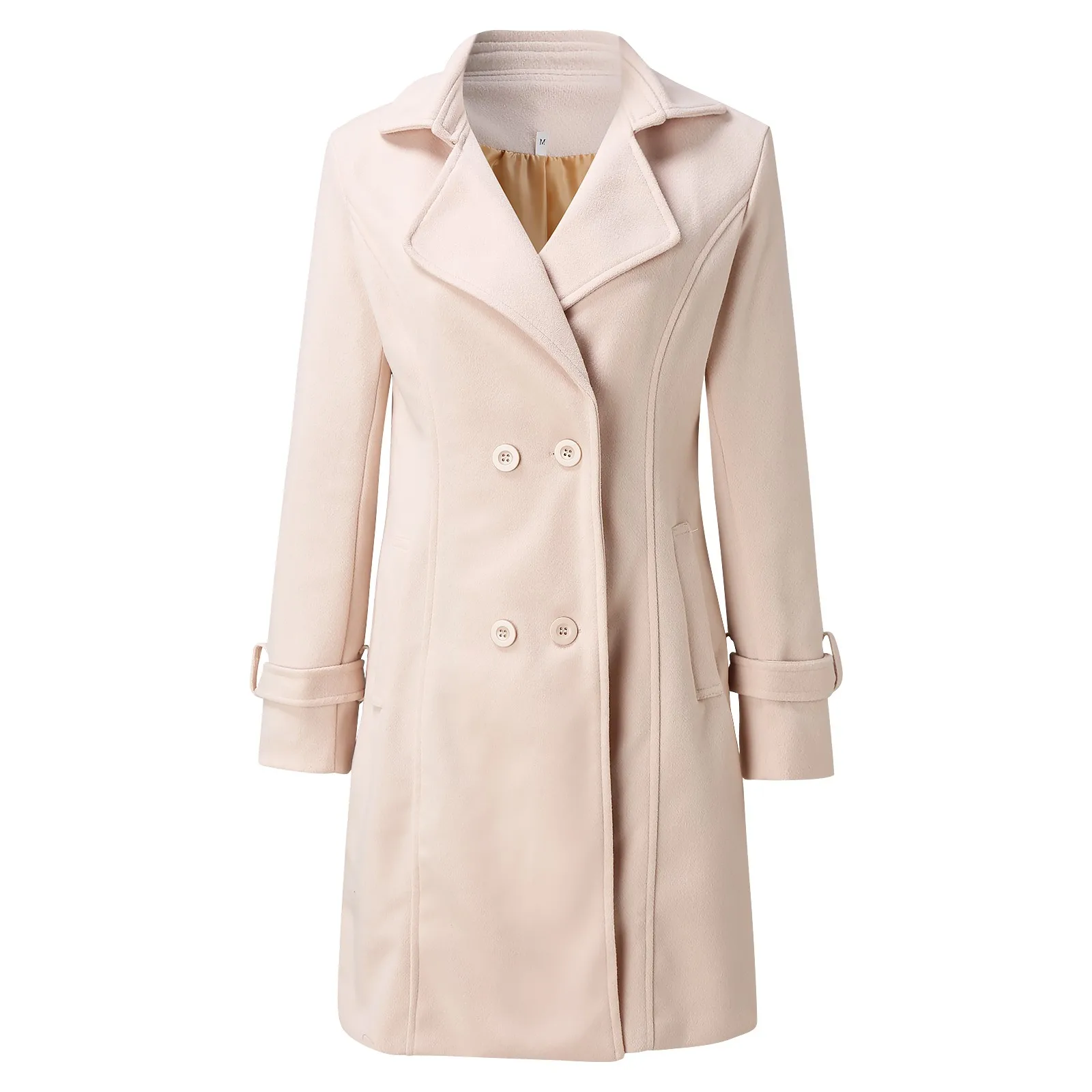 

Coat Windbreaker Bandage Warm Irregular Long Pocket Women Bow Wool Jacket Sleeve Women's Coat Coat Jacket