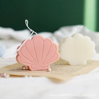 abstract scallop flowers silicone candle mold for diy epoxy resin aromatherapy candle plaster ornaments handicrafts soap mould