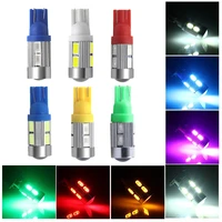 2pcs car t10 led bulb 6 smd 12v white 6500k w5w led signal light 10 smd auto interior wedge side license plate lamps 5w5 194 168