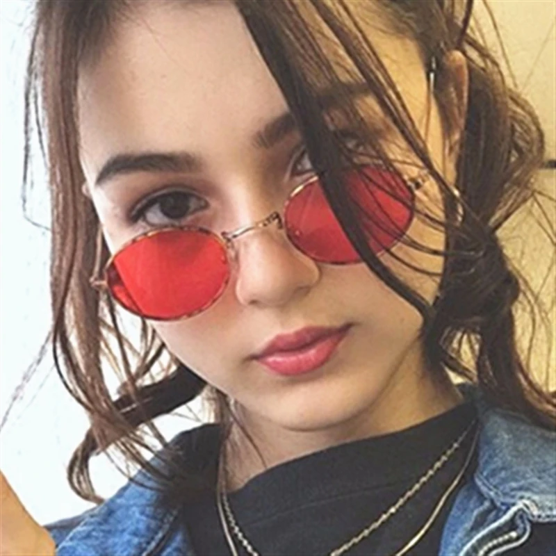 Oval Women Sunglasses Men Glasses Lady Luxury Retro Metal Sun Vintage Mirror UV400 oculos de sol | Аксессуары для одежды