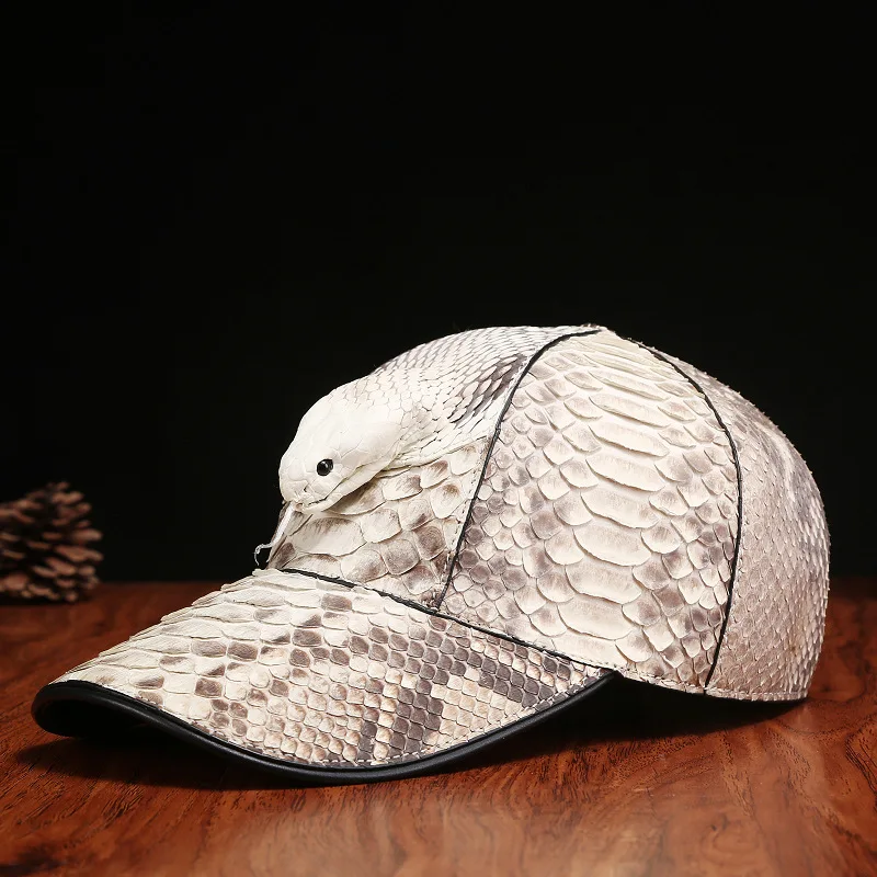

Brand python leather hat male cap Korean baseball cap female casual personality sunscreen sun hat