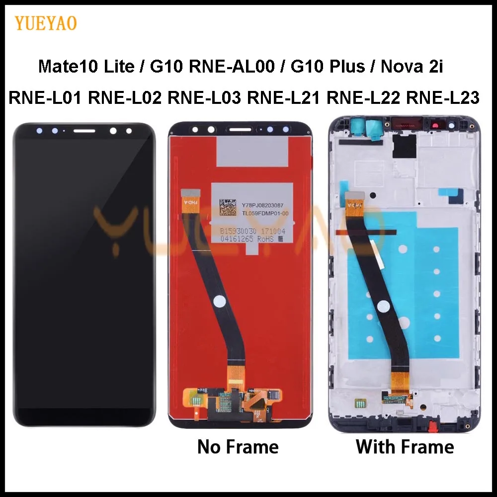 Nova 2i RNE L21 LCD для HUAWEI Mate 10 Lite ЖК дисплей сенсорный экран с рамкой Huawei сменный