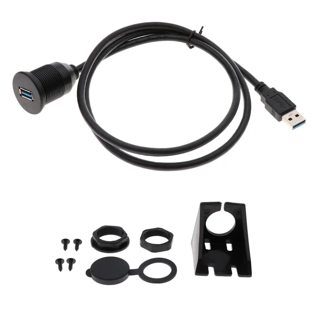 

High Quality Car USB3.0 Extension Flush Mount Cable board Kit Round