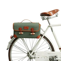 tourbon vintage bike front handlebar bag cycling canvas pouch pannier shoulder bags foldable multi purpose bicycle accessories