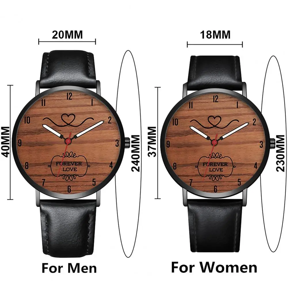 

HOT SALESNew Arrival Classic Couple Wristwatch Simple Faux Leather Strap Quartz Watch Valentines Day Present for Date