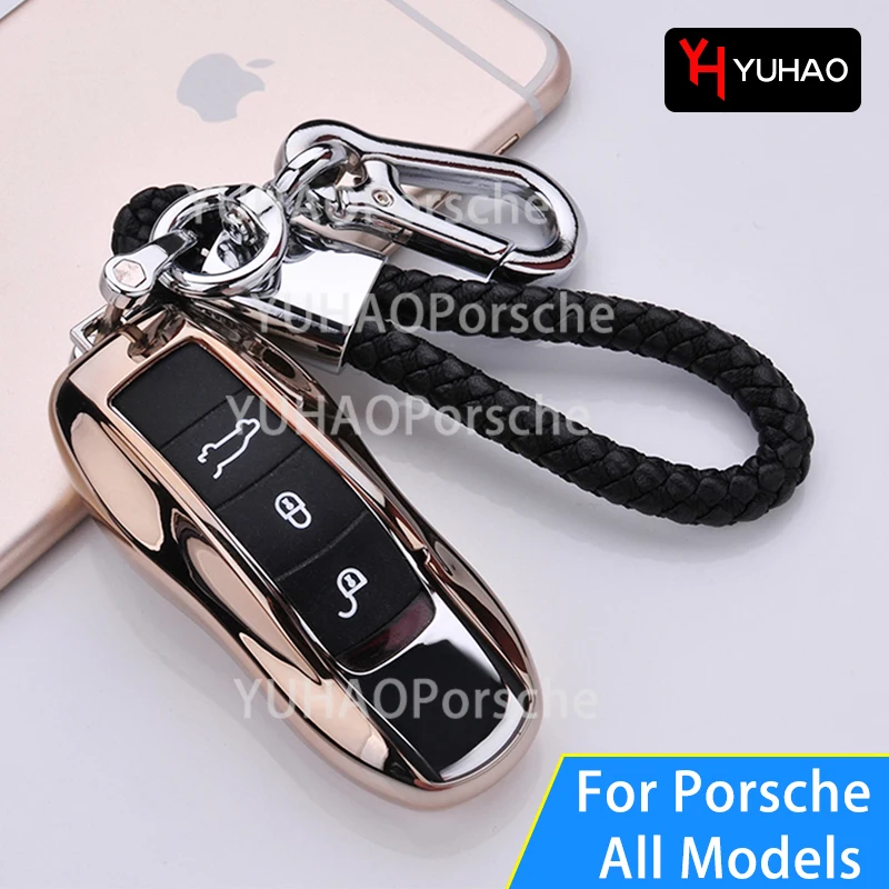 

Car Leather Creative Woven Keychain Pendant For Porsche Macan Cayenne Panamera 718 911 918 Car Interior Modification Accessories