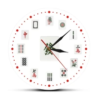 chinese sichuang mahjong game printed acrylic wall clock modern design tournaments party sweep movement watch zegar scienny