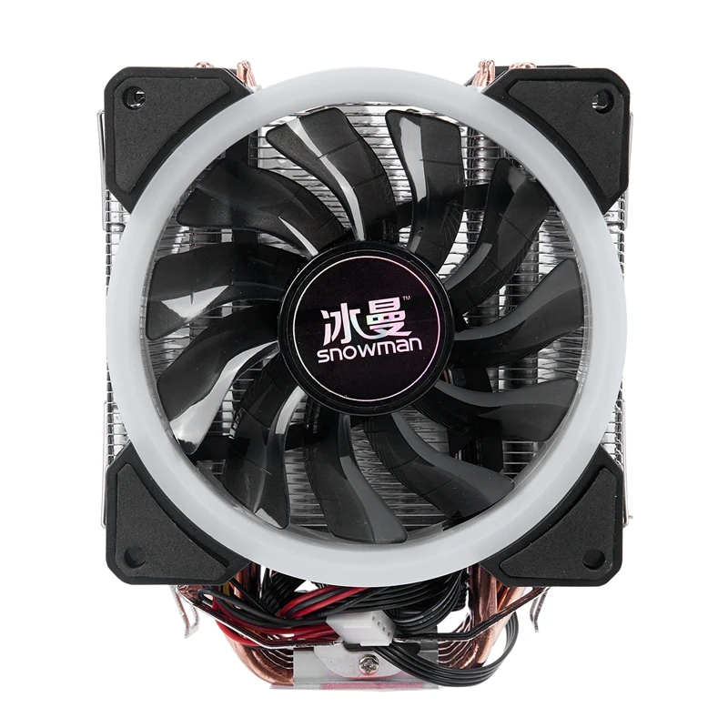 Снеговик 4PIN кулер для процессора 6 тепловых труб RGB светодиодный вентилятор с