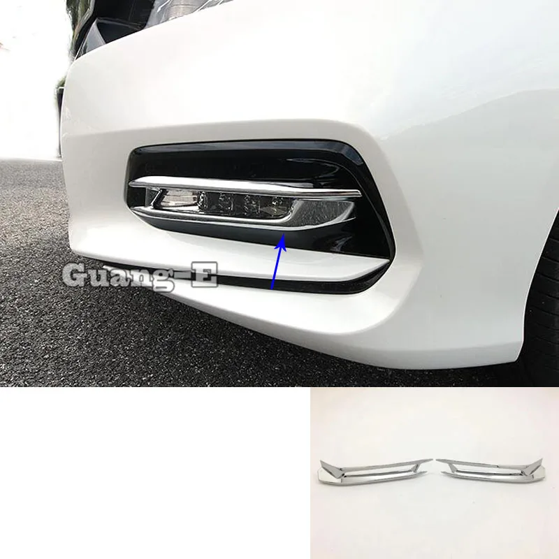 

Car Cover Detector ABS Chrome Front Head Fog Light Lamp Trim Frame Moulding 2pcs For Honda Accord Sedan 10th 2018 2019 2020