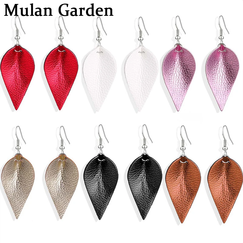 Модные Простые индивидуальные блестящие серьги M & G из искусственной кожи и