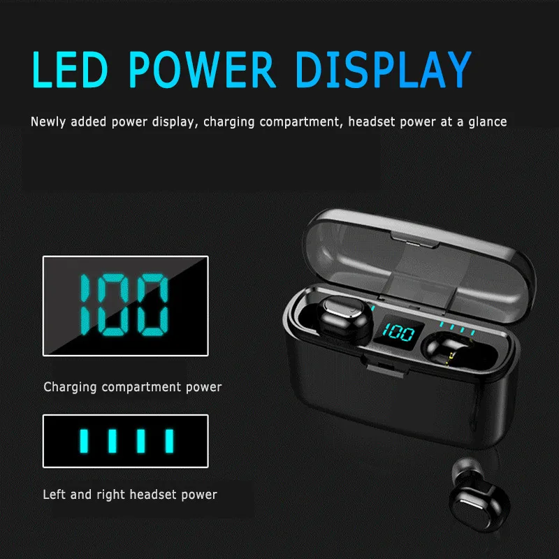 M8W светодиодный цифровой Дисплей наушники вкладыши TWS с Беспроводной сенсорный