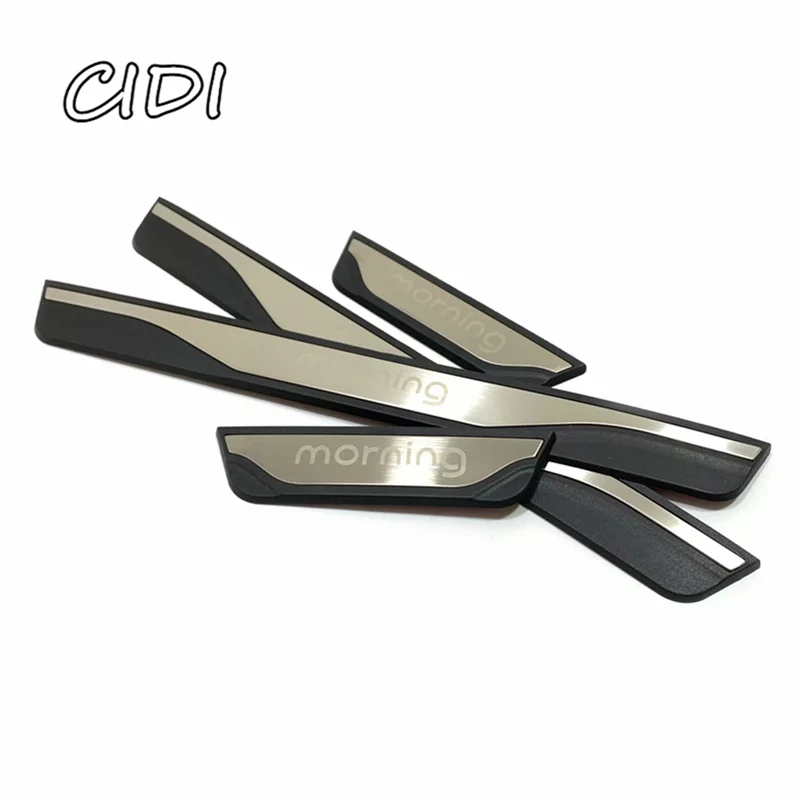 

For Car Accessories Styling Kia Morning 2017 2019 Stainless Steel Door Sill Cover Protector Scuff Plate Auto Sticker Pedal 2018