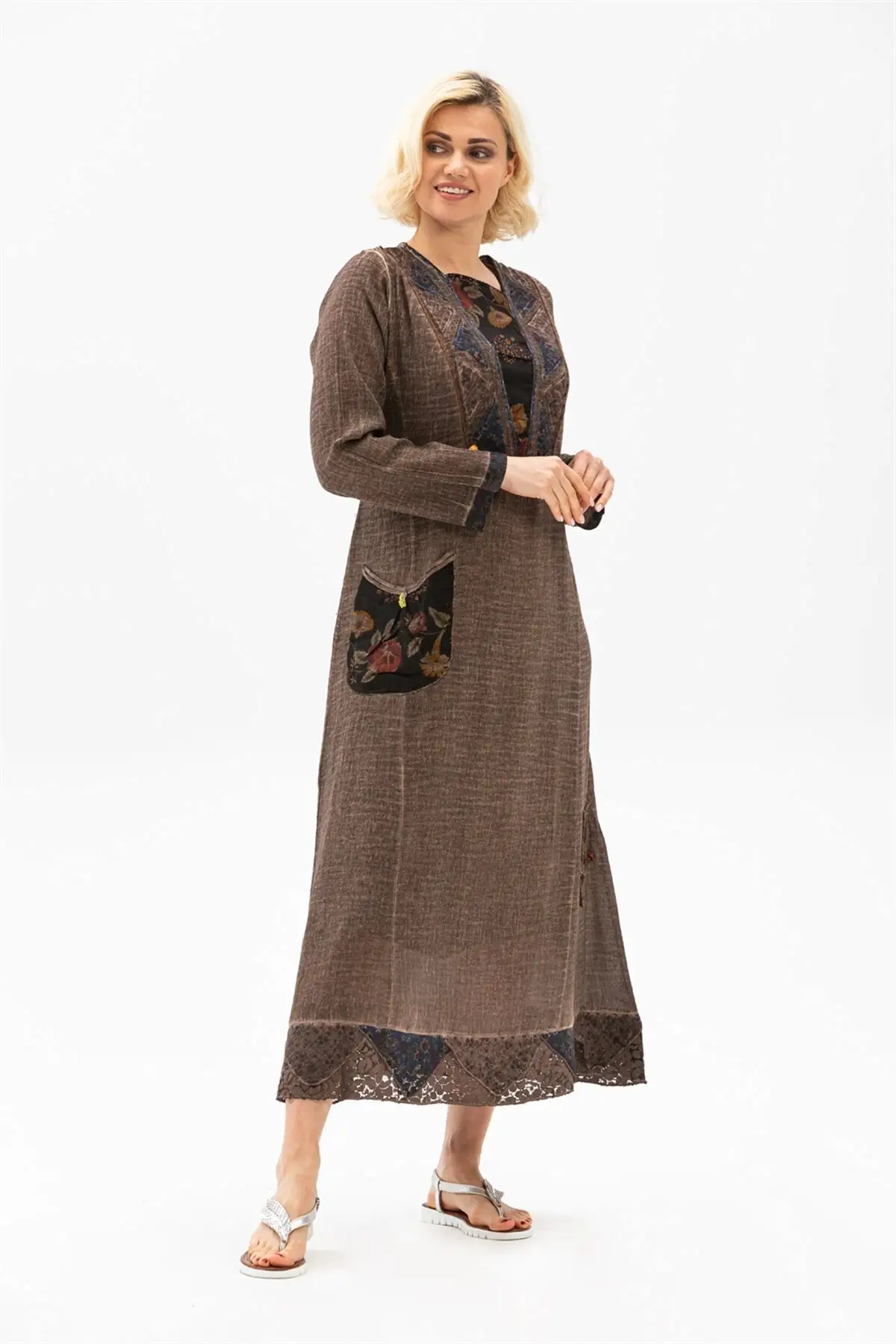 

Women Color Equipment Special 100% Organic English Cotton Shilla Cloth Vintage Ethnic Bohemian Hurrem Dress