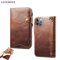 leather case for apple iphone 13 12 mini pro max protective cover with chain luxury cowhide flip cases for iphone 11 xr xs capa