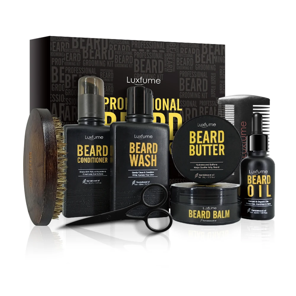 8 шт./компл. мужской набор для ухода за бородой крем бритья бороды очищающий уход