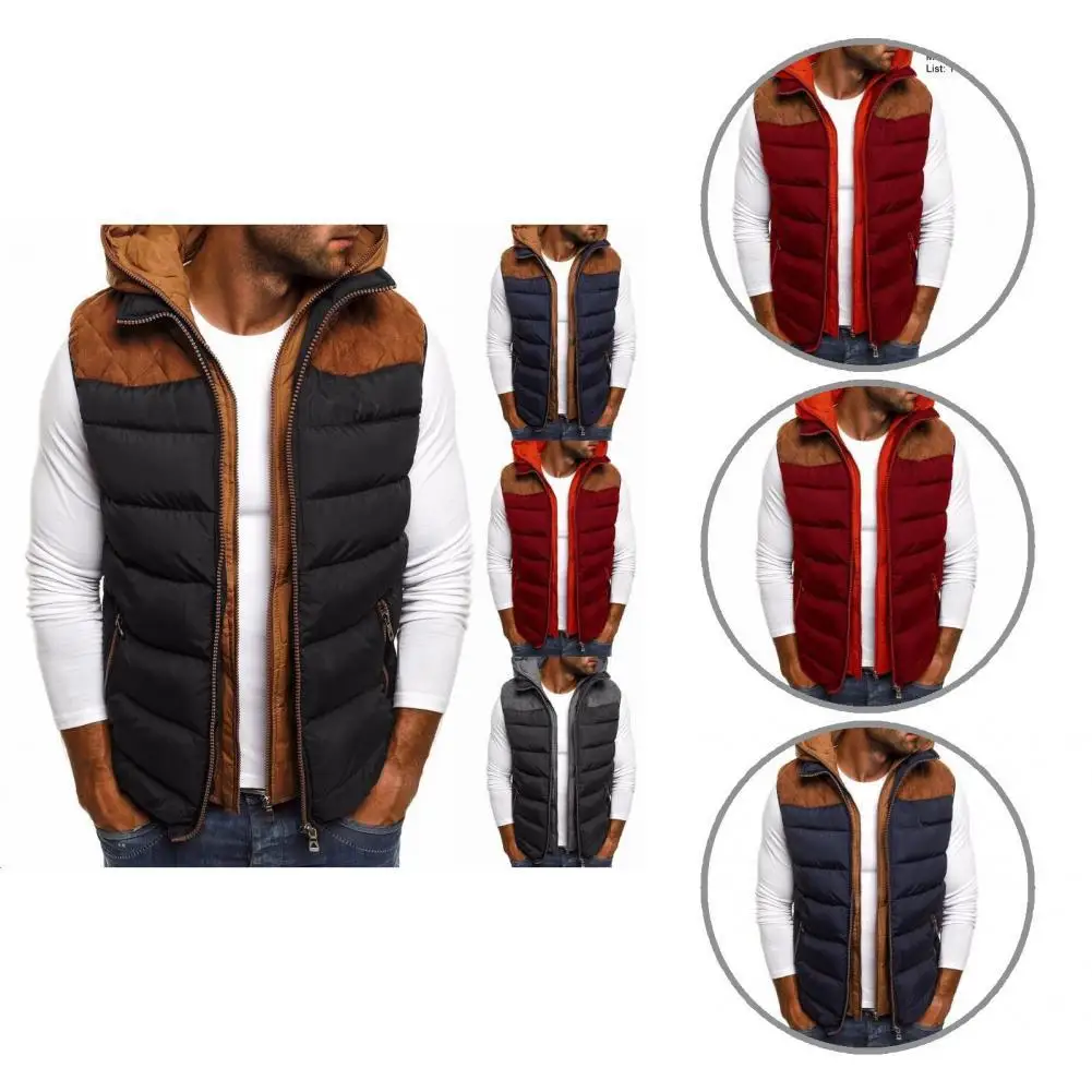 

Leisure Universal Zipper Keep Warm Hooded Vests Coat for Daily Wear