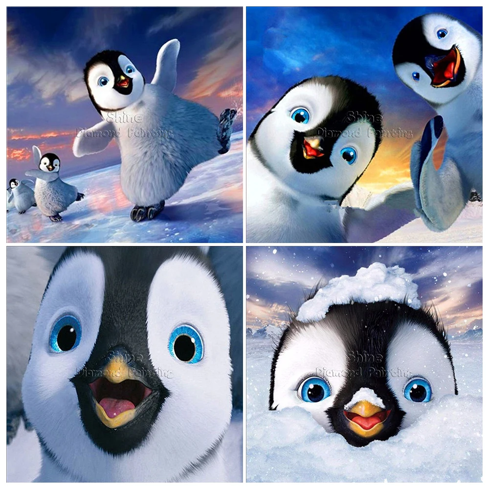 Алмазная живопись мультфильм пингвин Дисней счастливые ноги полный квадрат
