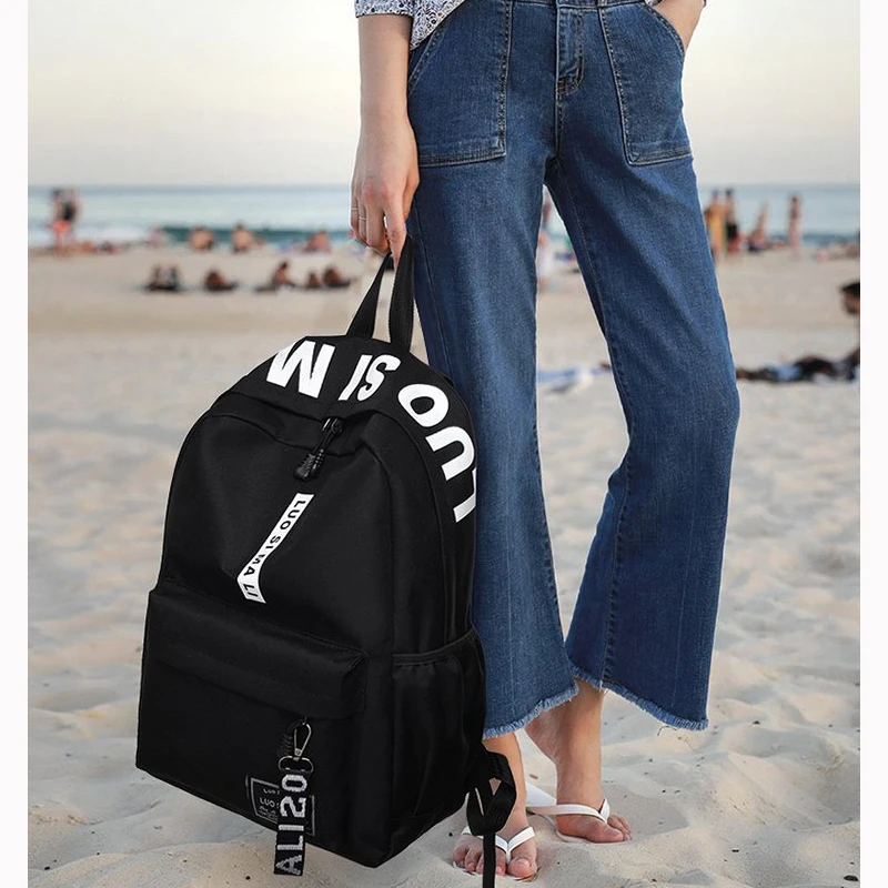 

New Fashion Women Men Large Capacity Backpack Nylon Teens School bag Casual Style Student Bag for Teenage Girls Back Pack Female