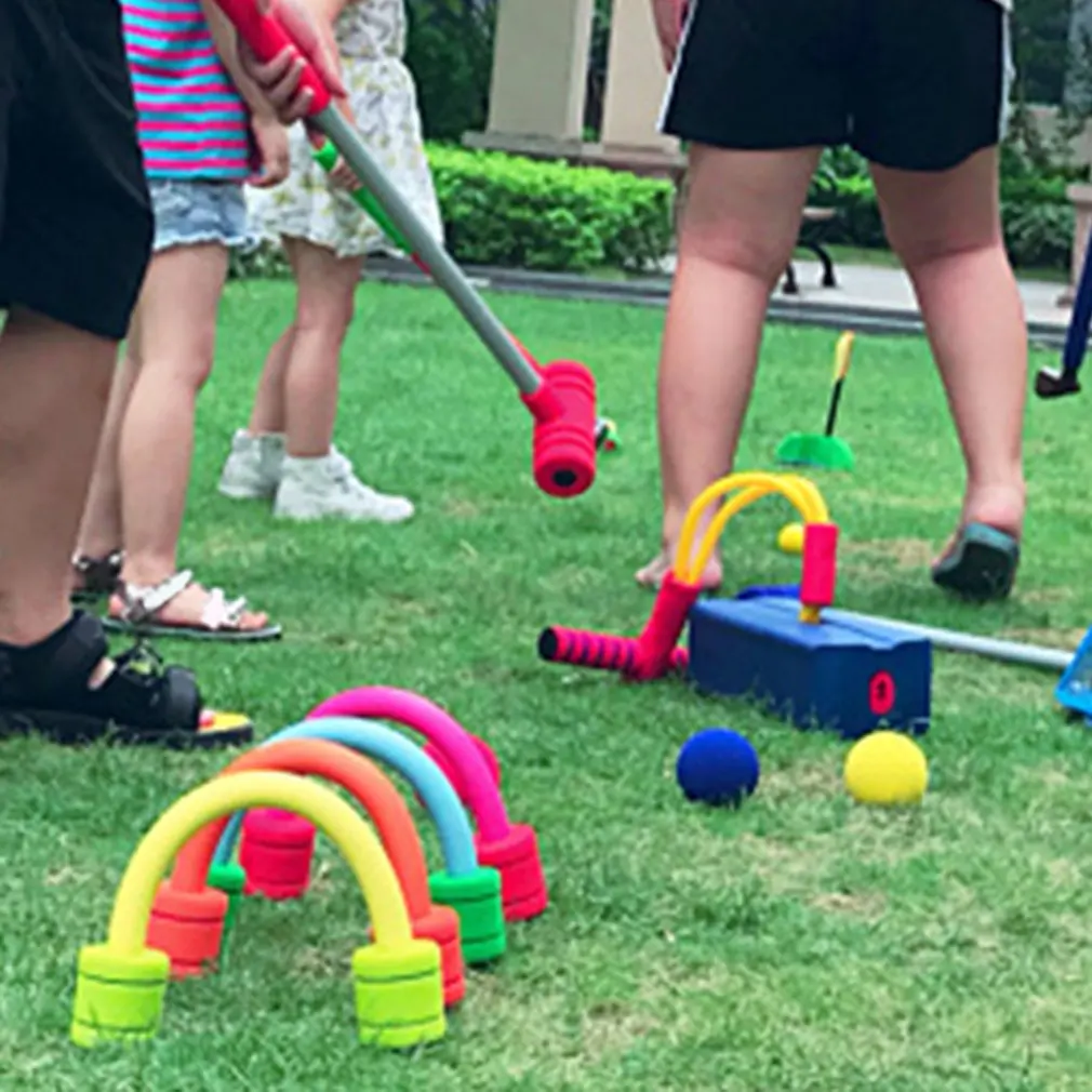 

Children's Door Ball and Croquet Training Kit Club Foam Soft Ball Hitting Toys for Children Outdoor Sports Equipment Lawn Games