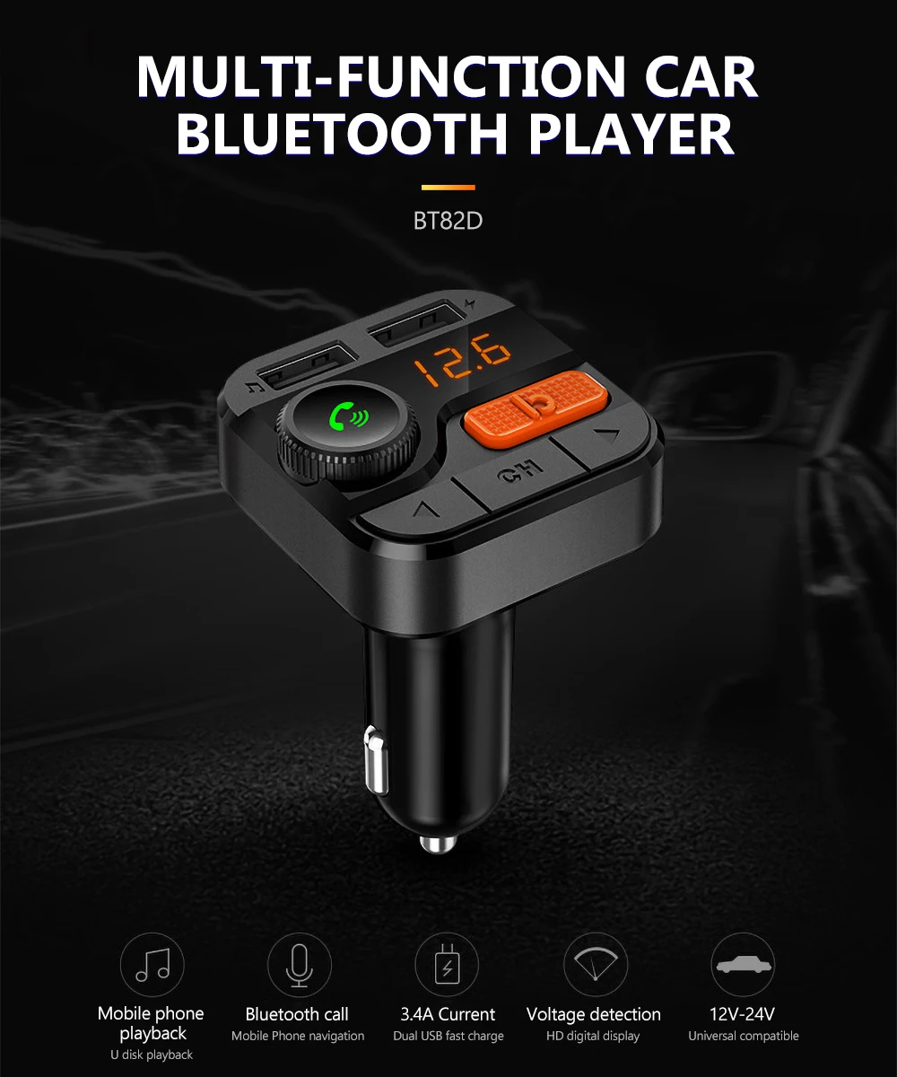 Meeker беспроводной 5 0 автомобильный fm-передатчик 3.4A Bluetooth телефон автомобильная