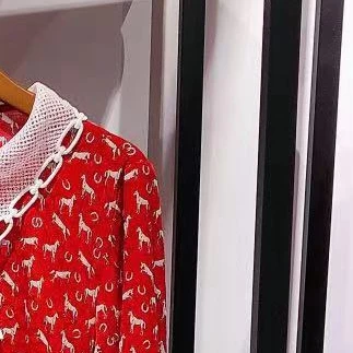 

Женское платье, Осень-зима 2021, новое ажурное плиссированное платье с кружевным воротником и животным принтом и длинными рукавами