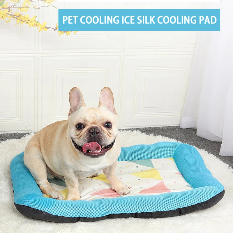 

Dog Cooling Mat Breathable Anti-slip Puppy Mats Summer Ice Silk Pad for Cat Dog Washable Cat Bed Kennel Mattress Pet Supplies