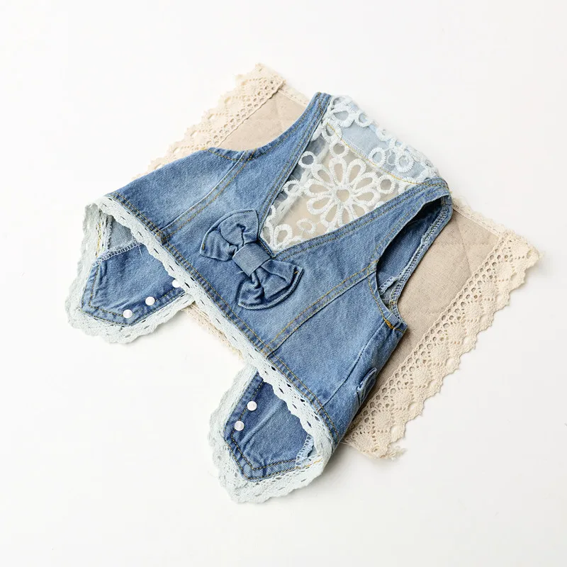 summer SPRING lace water wash denim vest for girl | Мать и ребенок