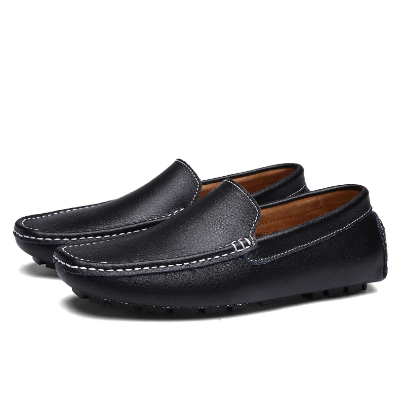 Лоферы FEVRAL мужские из натуральной кожи повседневные без застежки дышащие мягкие