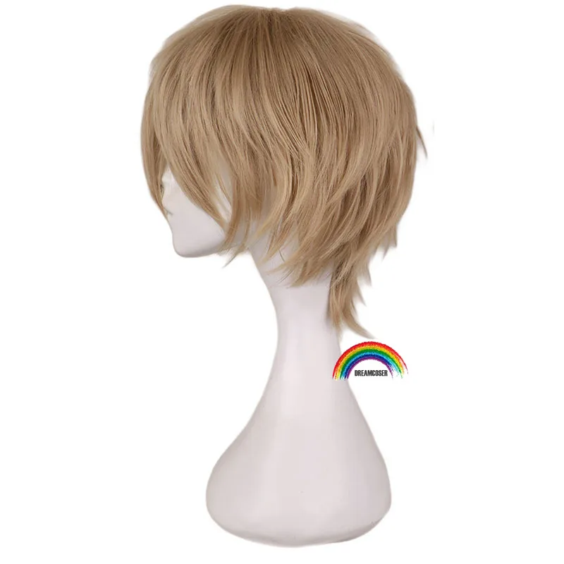 Парик для косплея Byakuya из коротких пушистых синтетических волос с очками|Костюмы