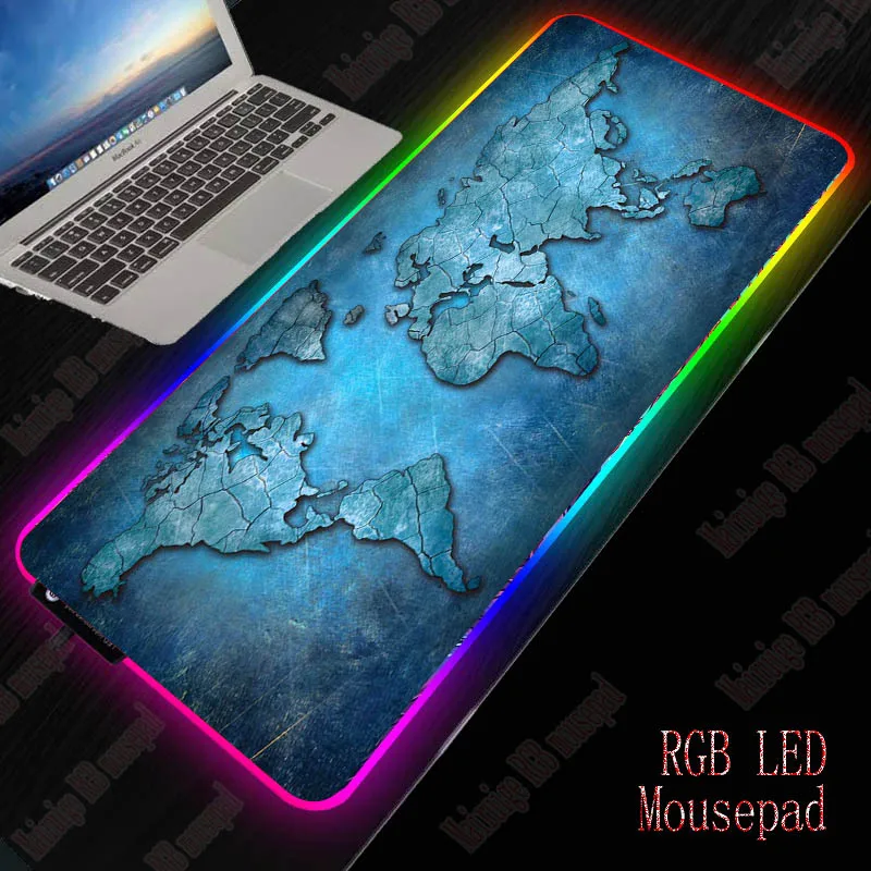 

XGZ Map RGB Large Gaming Mouse Pad Gamer Led Computer Mousepad Big Mouse Mat with Backlight for Keyboard Desk Mat Mause Carpet