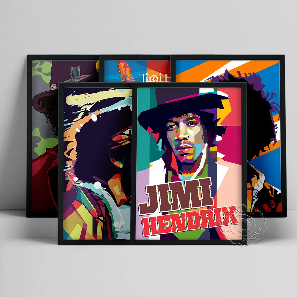 

Pop Music Electric Guitar Jimi Hendrix Prints, James Marshall Hendrix Wall Picture, Music Star Blues Rocker Wall Art, Fans Gift