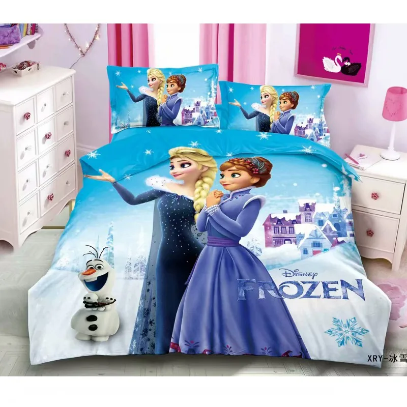 frozen Disney Золушка Белла Принцесса Рапунцель набор постельного белья для девочек пододеяльник простыня наволочки Твин один размер Прямая - Цвет: frozen