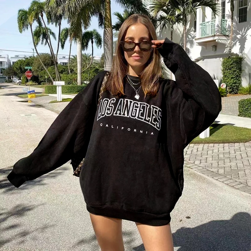 

Thin Letter Print Pullovers Women Hoodies Long Sleeve Loose Summer Casual Woman Sweatshirt 2021 Fashion Hoodies For Women
