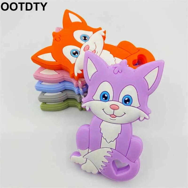

Baby Cartoon Animal Shape Silicone Beads Teether DIY Chewable Molar Soother Toys Infant Teething Shower Gifts