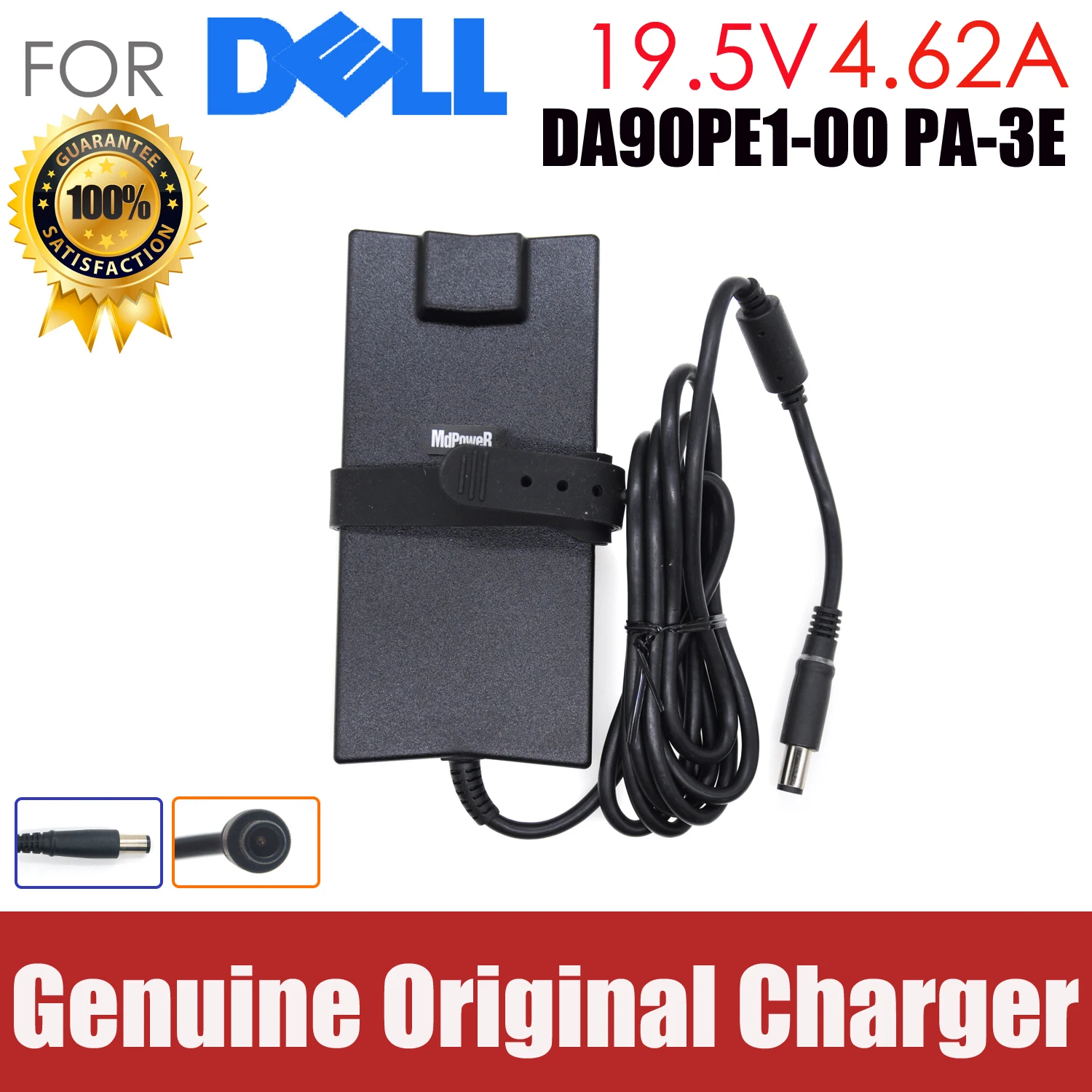 Original 19.5V 4.62A 90W For DELL 1088 1400 1420 1440 1450 1464 1525 1545 3300 3400 3437 3440 laptop supply AC adapter charge